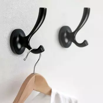 Крючок мебельный cappio cone, двухрожковый, цвет черный, 3 шт.