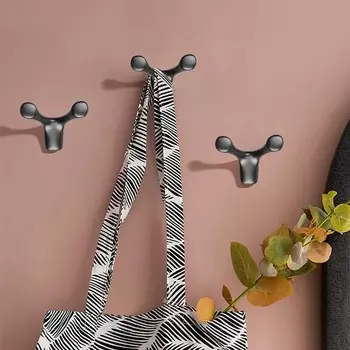 Крючок мебельный cappio dog, двухрожковый, цвет черный, 4 шт.