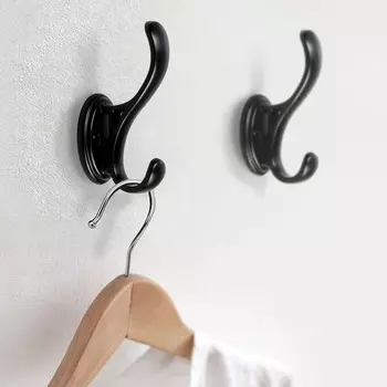 Крючок мебельный cappio flow, двухрожковый, цвет черный