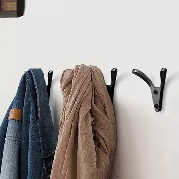 Крючок мебельный cappio fox, двухрожковый, цвет черный