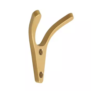 Крючок мебельный cappio fox, двухрожковый, цвет матовое золото, 3 шт.