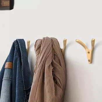 Крючок мебельный cappio fox, двухрожковый, матовое золото