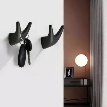 Крючок мебельный cappio goat, двухрожковый, цвет черный