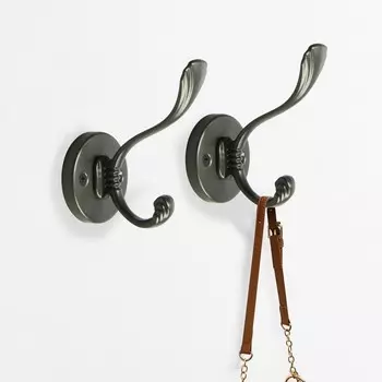 Крючок мебельный cappio grace, двухрожковый, цвет графит