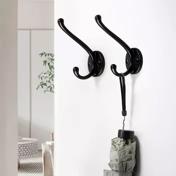 Крючок мебельный cappio line, двухрожковый, черный