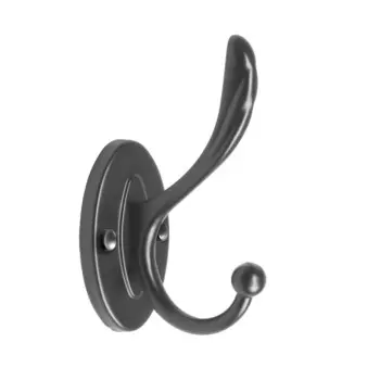 Крючок мебельный cappio love, двухрожковый, цвет черный