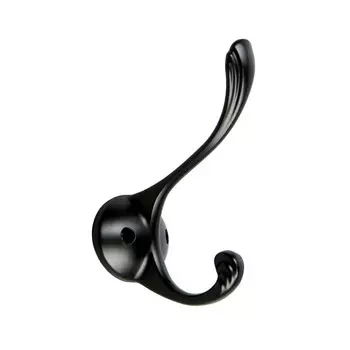 Крючок мебельный cappio rarity, двухрожковый, цвет черный, 4 шт.