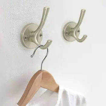 Крючок мебельный cappio simple, двухрожковый, цвет матовый хром, 4 шт.