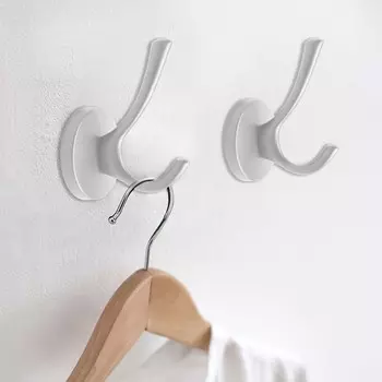 Крючок мебельный cappio strong, двухрожковый, цвет белый