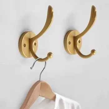 Крючок мебельный cappio wing, двухрожковый, цвет матовое золото