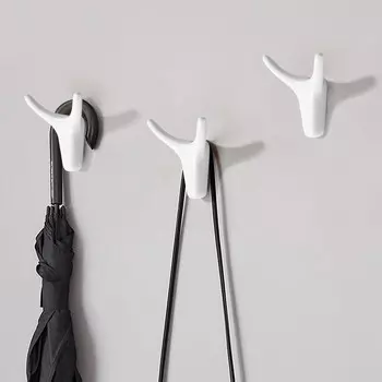 Крючок мебельный cappio ox, двухрожковый, цвет белый