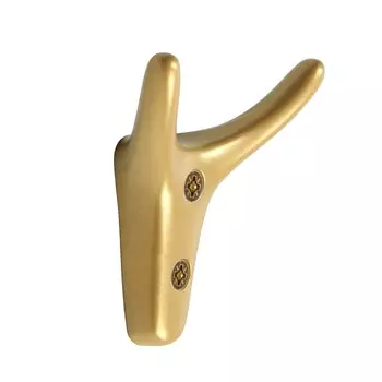 Крючок мебельный cappio yak, двухрожковый, матовое золото