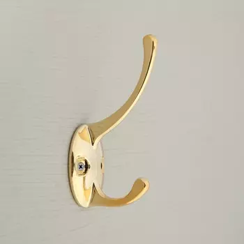 Крючок мебельный тундра tkd=002 light, двухрожковый, золото