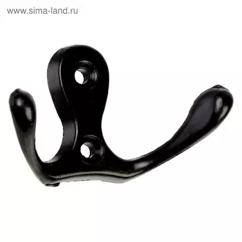 Крючок мебельный тундра tkd=003, двухрожковый, черный, 8 шт. tmp