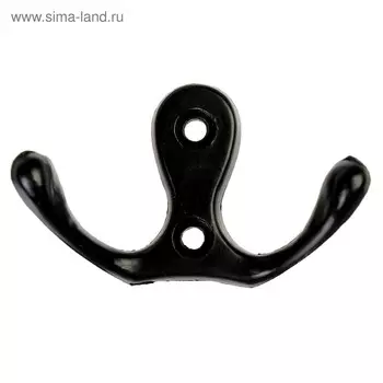 Крючок мебельный тундра tkd=003, двухрожковый, черный, 5 шт. tmp