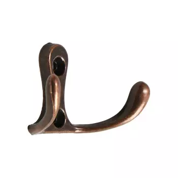 Крючок мебельный тундра tkd=005, двухрожковый, медь, 5 шт. tmp