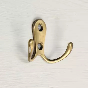 Крючок мебельный тундра tkd=006, двухрожковый, бронза