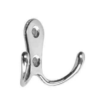 Крючок мебельный тундра tkd006, двухрожковый, хром