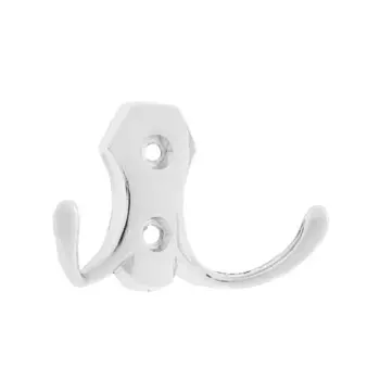 Крючок мебельный тундра tkd=007, двухрожковый, хром