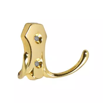 Крючок мебельный тундра tkd007, двухрожковый, золото