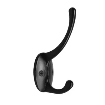 Крючок мебельный тундра tkd=008, двухрожковый, черный