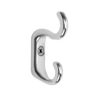 Крючок мебельный тундра tkd010, двухрожковый, хром, 10 шт tmp