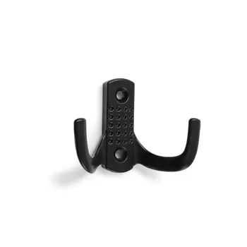 Крючок мебельный тундра tkd011bl, двухрожковый, цвет черный