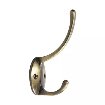 Крючок мебельный тундра tkd=012, двухрожковый, бронза