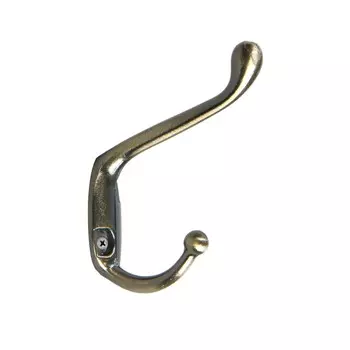 Крючок мебельный тундра tkd=015, двухрожковый, бронза, 4 шт. tmp