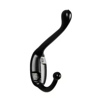 Крючок мебельный тундра tkd=015, двухрожковый, черный, 4 шт. tmp