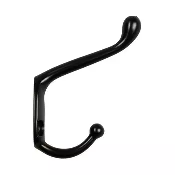 Крючок мебельный тундра tkd=015, двухрожковый, черный