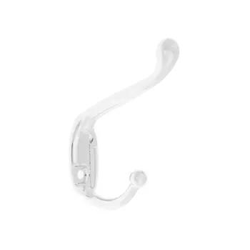 Крючок мебельный тундра tkd015, двухрожковый, хром
