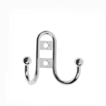 Крючок мебельный тундра tkd016, двухрожковый, хром