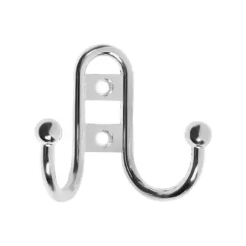 Крючок мебельный тундра tkd=016, двухрожковый, хром, 4 шт. tmp