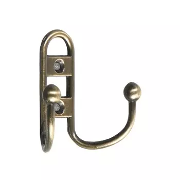 Крючок мебельный тундра tkd017, двухрожковый, бронза