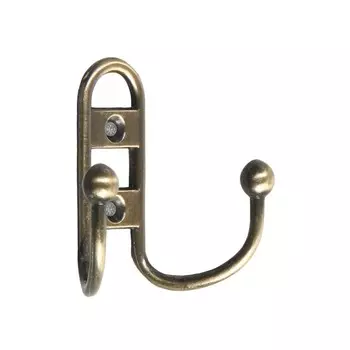 Крючок мебельный тундра tkd=017, двухрожковый, бронза, 4 шт. tmp