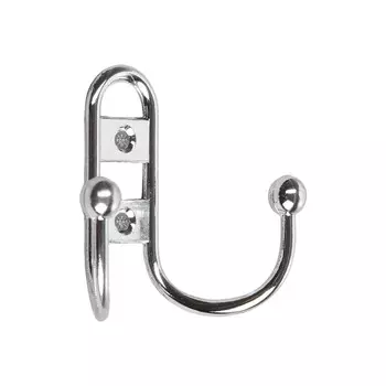 Крючок мебельный тундра tkd017, двухрожковый, хром