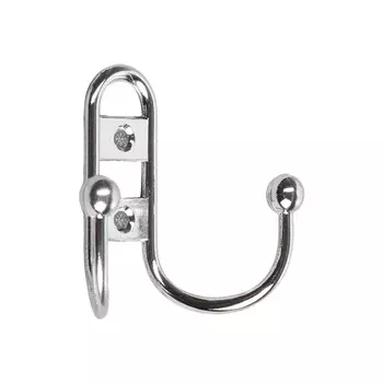 Крючок мебельный тундра tkd=017, двухрожковый, хром, 4 шт. tmp