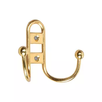 Крючок мебельный тундра tkd=017, двухрожковый, золото