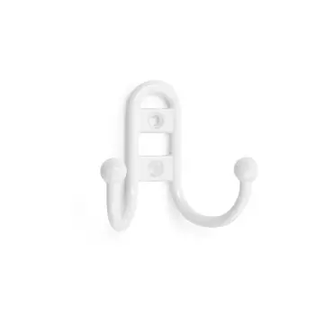 Крючок мебельный тундра tkd=017 light, двухрожковый, белый