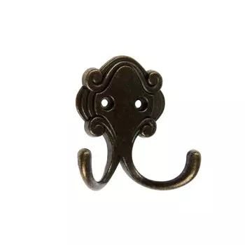 Крючок мебельный тундра tkd=022, двухрожковый, бронза