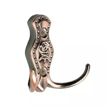 Крючок мебельный тундра tkd023, двухрожковый, медь