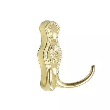 Крючок мебельный тундра tkd=023, двухрожковый, золото