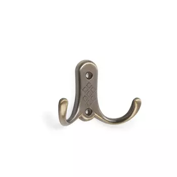 Крючок мебельный тундра tkd=024 light, двухрожковый, бронза
