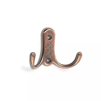Крючок мебельный тундра tkd=024 light, двухрожковый, медь