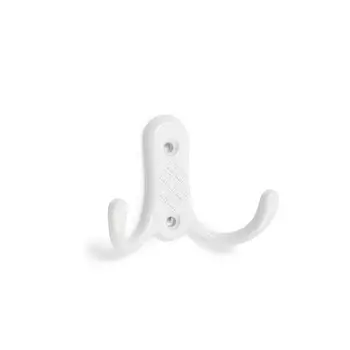 Крючок мебельный тундра tkd=024 light, двухрожковый, белый