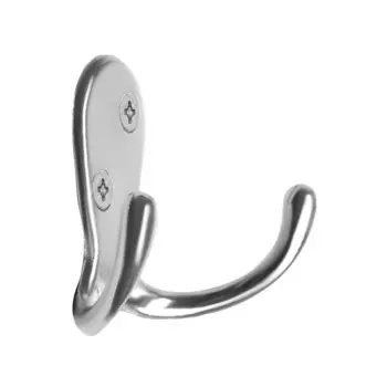 Крючок мебельный тундра tkd026, двухрожковый, хром