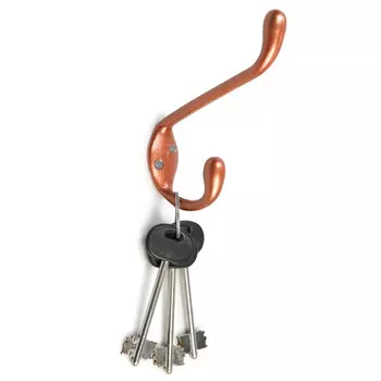 Крючок мебельный тундра tkd033, двухрожковый, медь