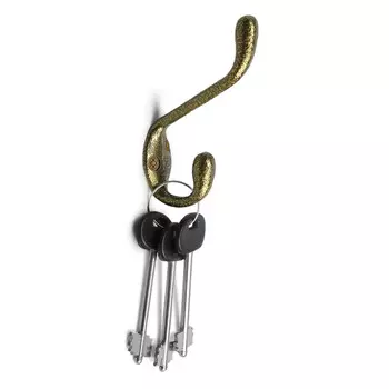 Крючок мебельный тундра tkd=034, двухрожковый, золото/черный