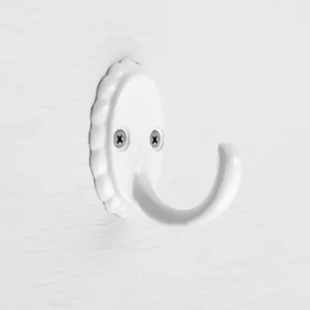 Крючок мебельный тундра tko018, однорожковый, белый, 8 шт. tmp